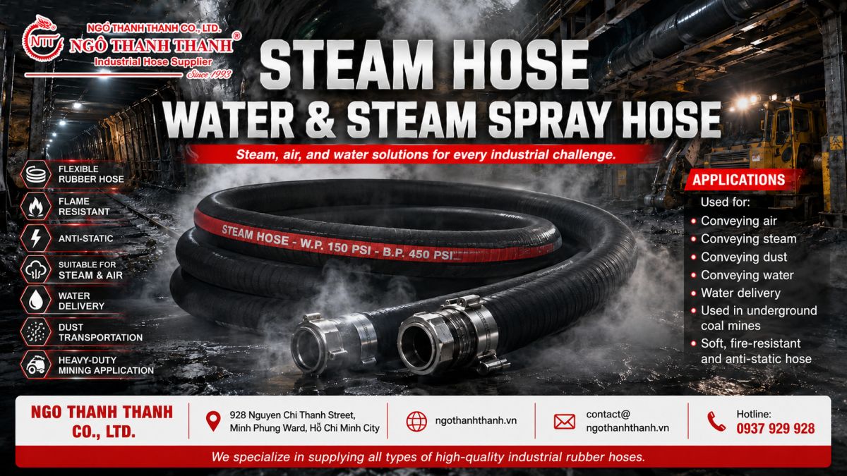 Steam Spray Rubber Hose &ndash; Industrial Steam, Air &amp; Water Transfer Solutions