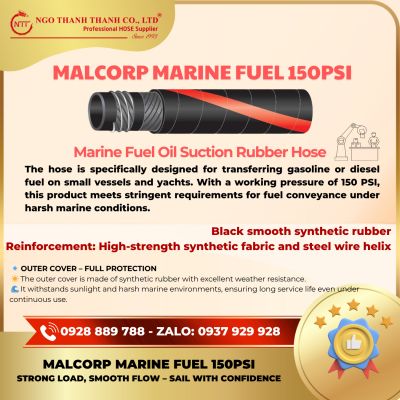 MALCORP MARINE FUEL 150PSI – Marine Oil Suction Rubber Hose