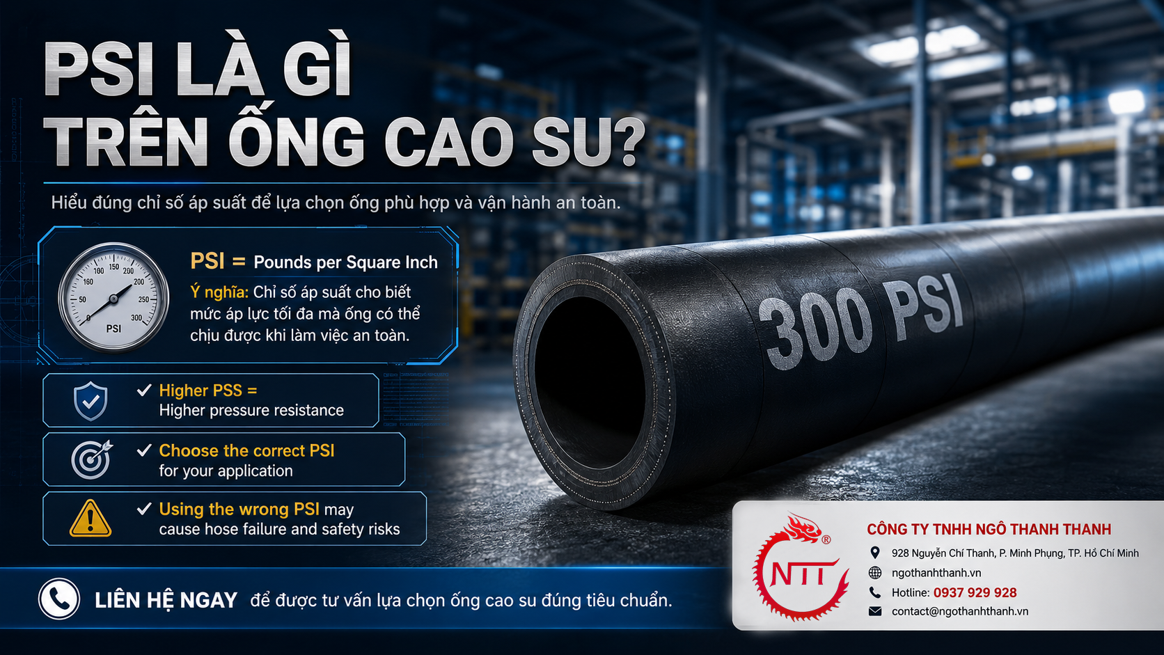 PSI là gì trên ống cao su Ngô Thanh Thanh