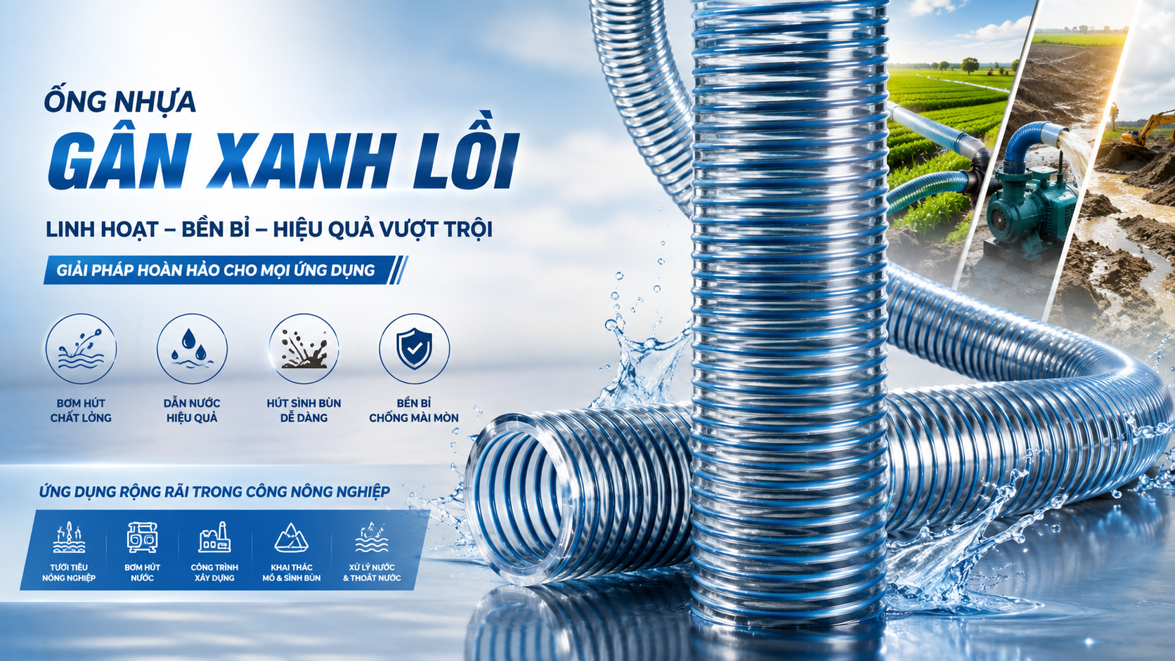 ỐNG NHỰA GÂN XANH LỒI KLASFLEX MALAYSIA