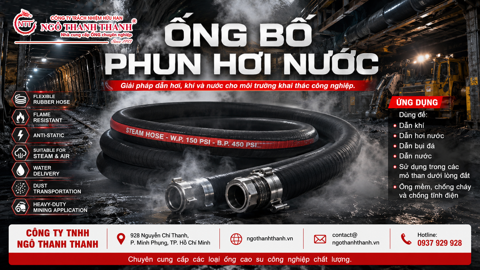 Ống bố phun hơi nước