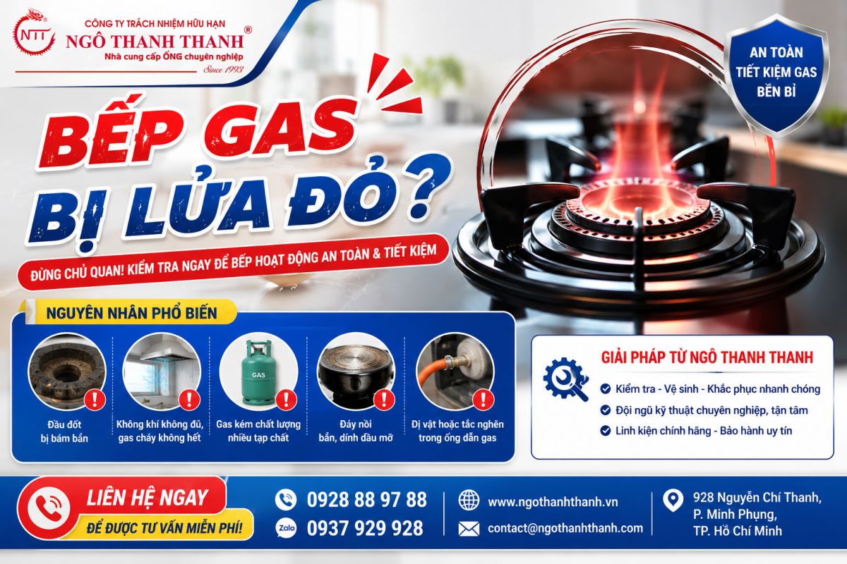 Bếp Gas Bị Lửa Đỏ L&agrave; Do Đ&acirc;u? Nguy&ecirc;n Nh&acirc;n V&agrave; C&aacute;ch Khắc Phục Hiệu Quả