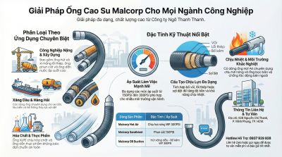 Ống cao su Malcorp &ndash; Giải ph&aacute;p ống c&ocirc;ng nghiệp bền bỉ cho mọi y&ecirc;u cầu kỹ thuật