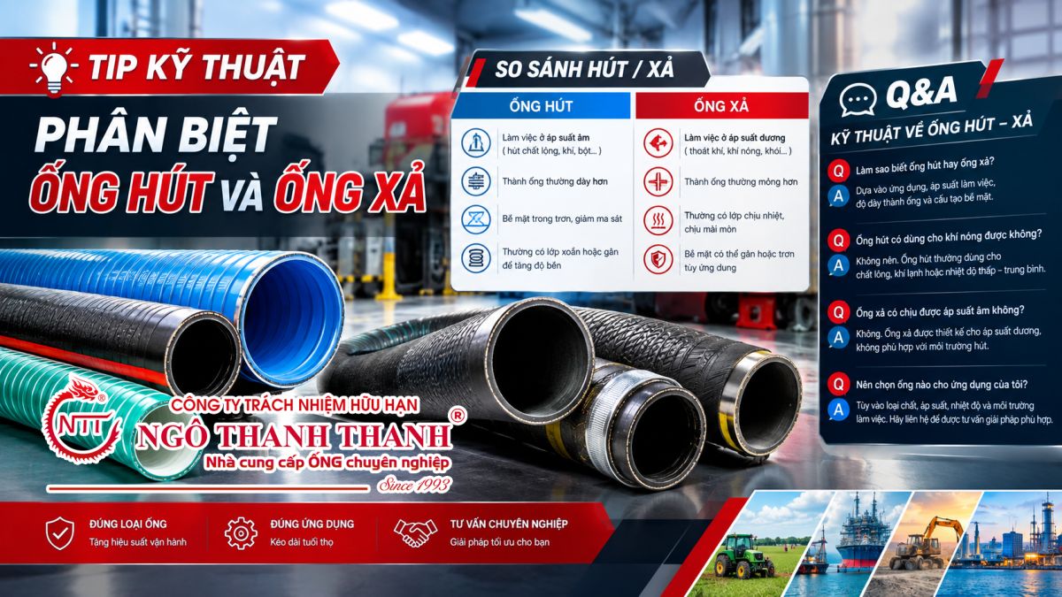 PH&Acirc;N BIỆT ỐNG H&Uacute;T V&Agrave; ỐNG XẢ: CHỌN Đ&Uacute;NG LOẠI ỐNG CHO TỪNG ỨNG DỤNG