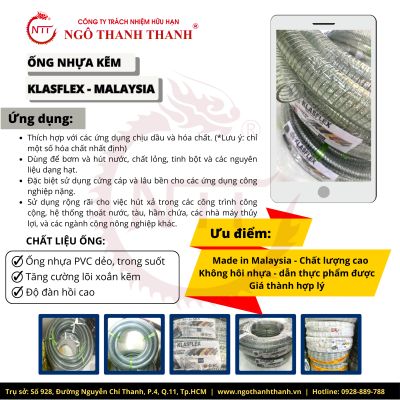 ỐNG NHỰA KẼM KLASFLEX - MALAYSIA