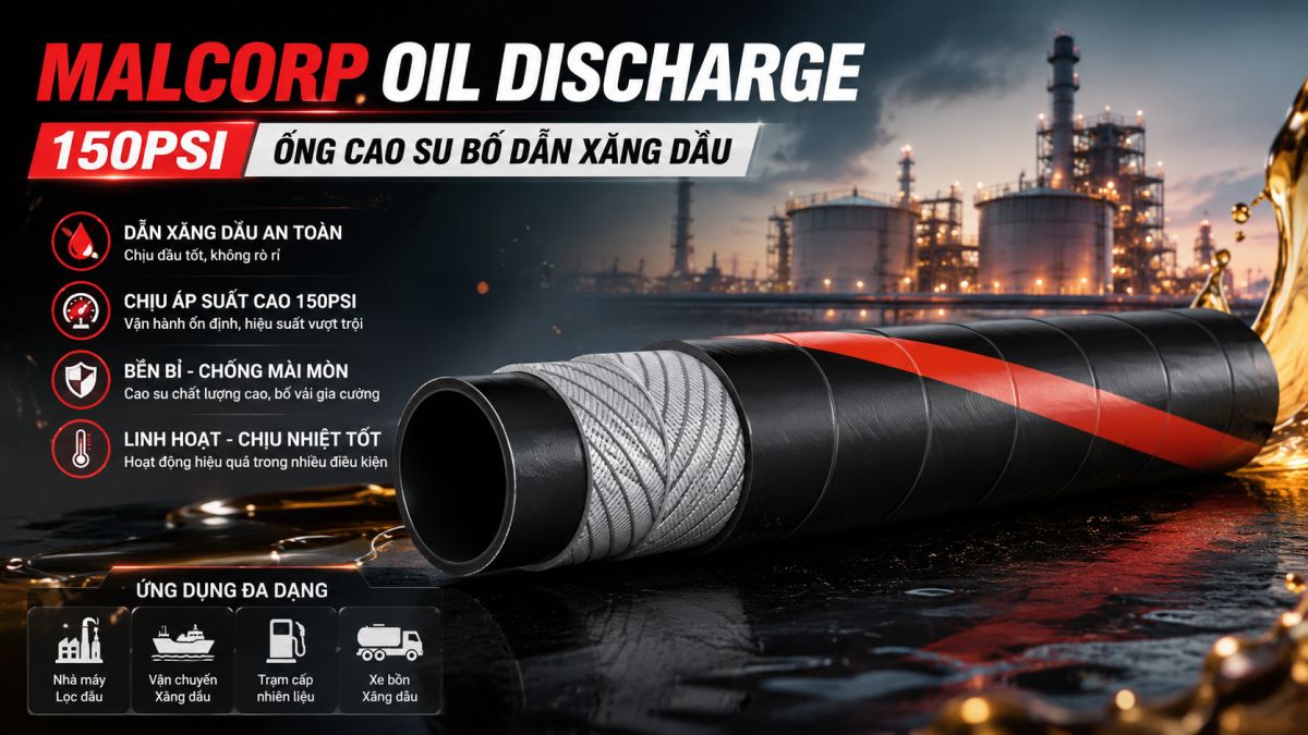 MALCORP OIL DISCHARGE 150PSI - ỐNG CAO SU BỐ DẪN XĂNG DẦU