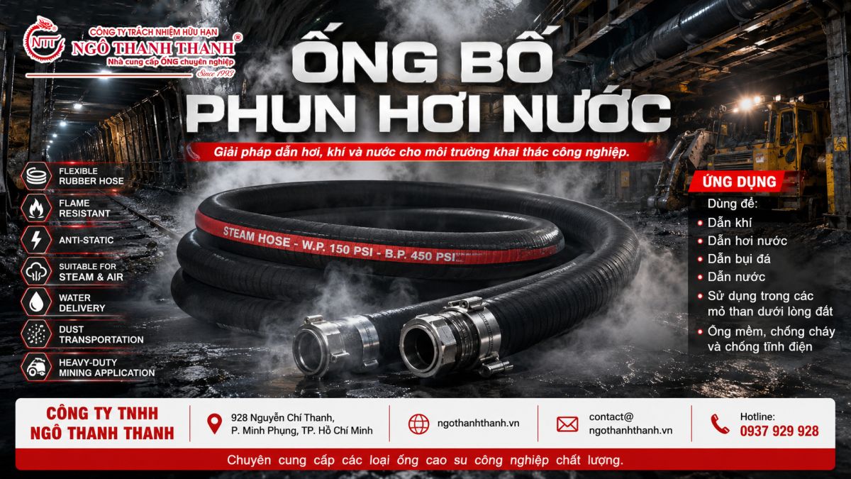 Ống Bố Phun Hơi Nước &ndash; Giải Ph&aacute;p Dẫn Hơi, Kh&iacute; V&agrave; Nước Cho M&ocirc;i Trường Khai Th&aacute;c C&ocirc;ng Nghiệp
